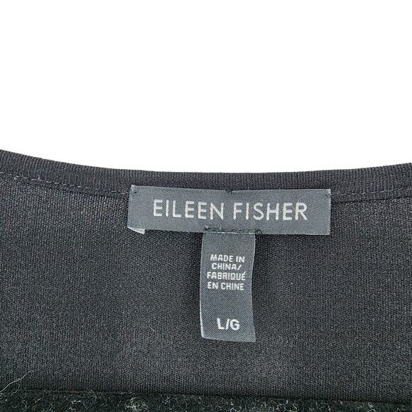 Eileen Fisher Women's System Long Sleeve Black Blouse T-Shirt Size Large - Picture 2 of 3